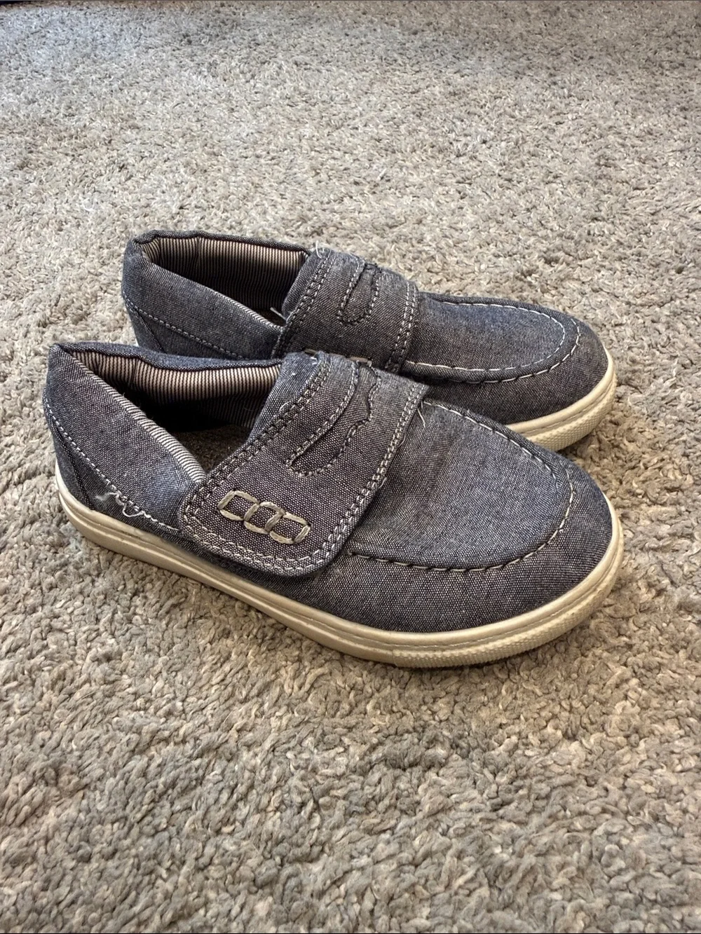 Jumping Beans | Denim Slip-On Sneakers with Velcro Strap